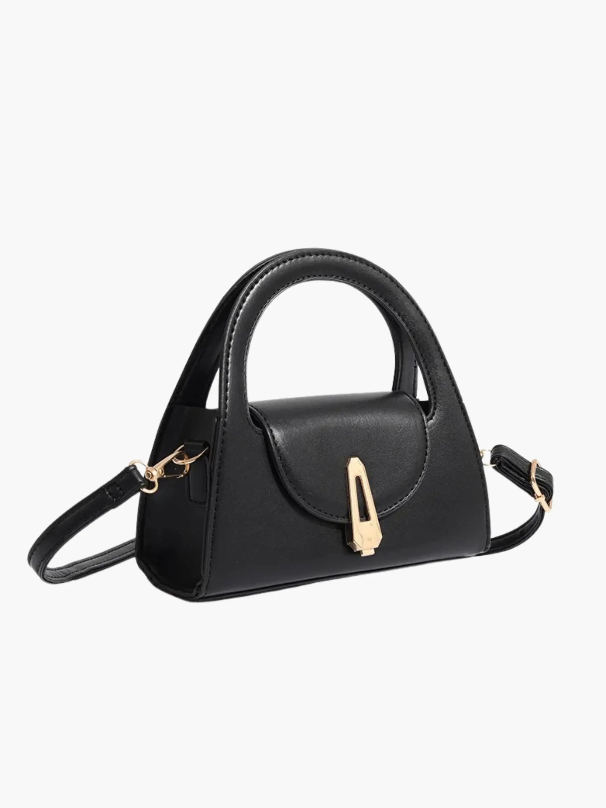 Dagmar Damen Mini Schultertasche Schwarz Leder - Norvielle