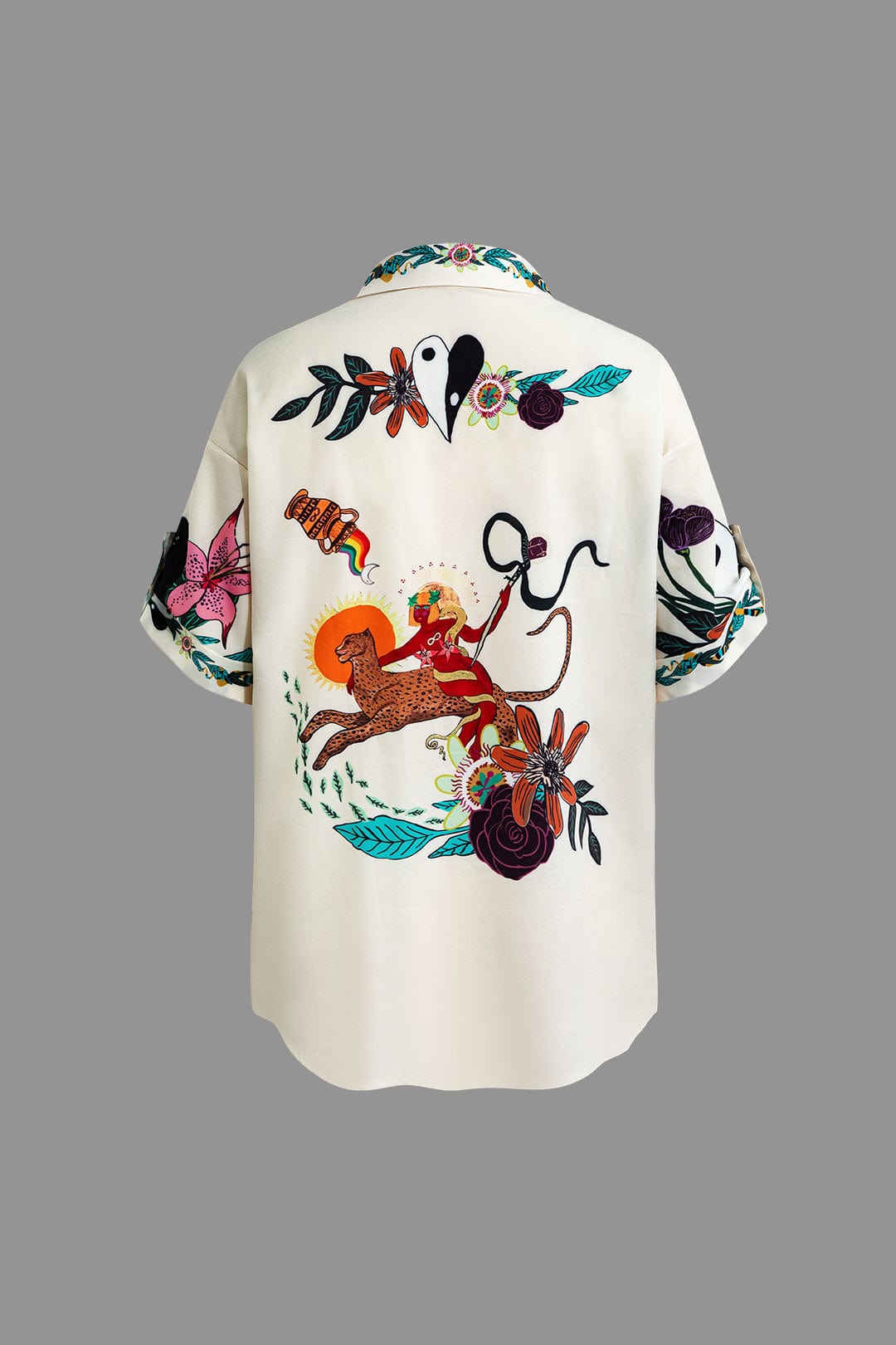 Künstlerisches Damen Zweiteiler-Set mit Kunstprint Statement-Design