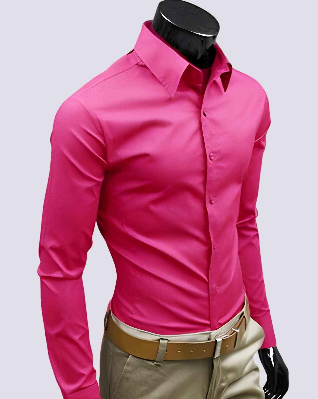 Herren Langarmhemd Elegantes Design Weiß
