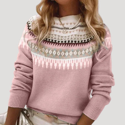 Damen Fair-Isle-Strickpullover Frühling