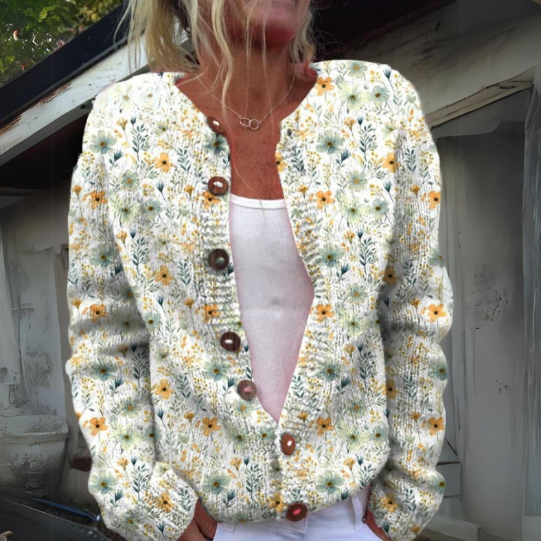 Damen Cardigan Floraler Druck Wärmer - Norvielle