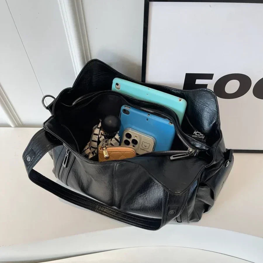 Norvielle Damen Lederhandtasche Reißverschluss