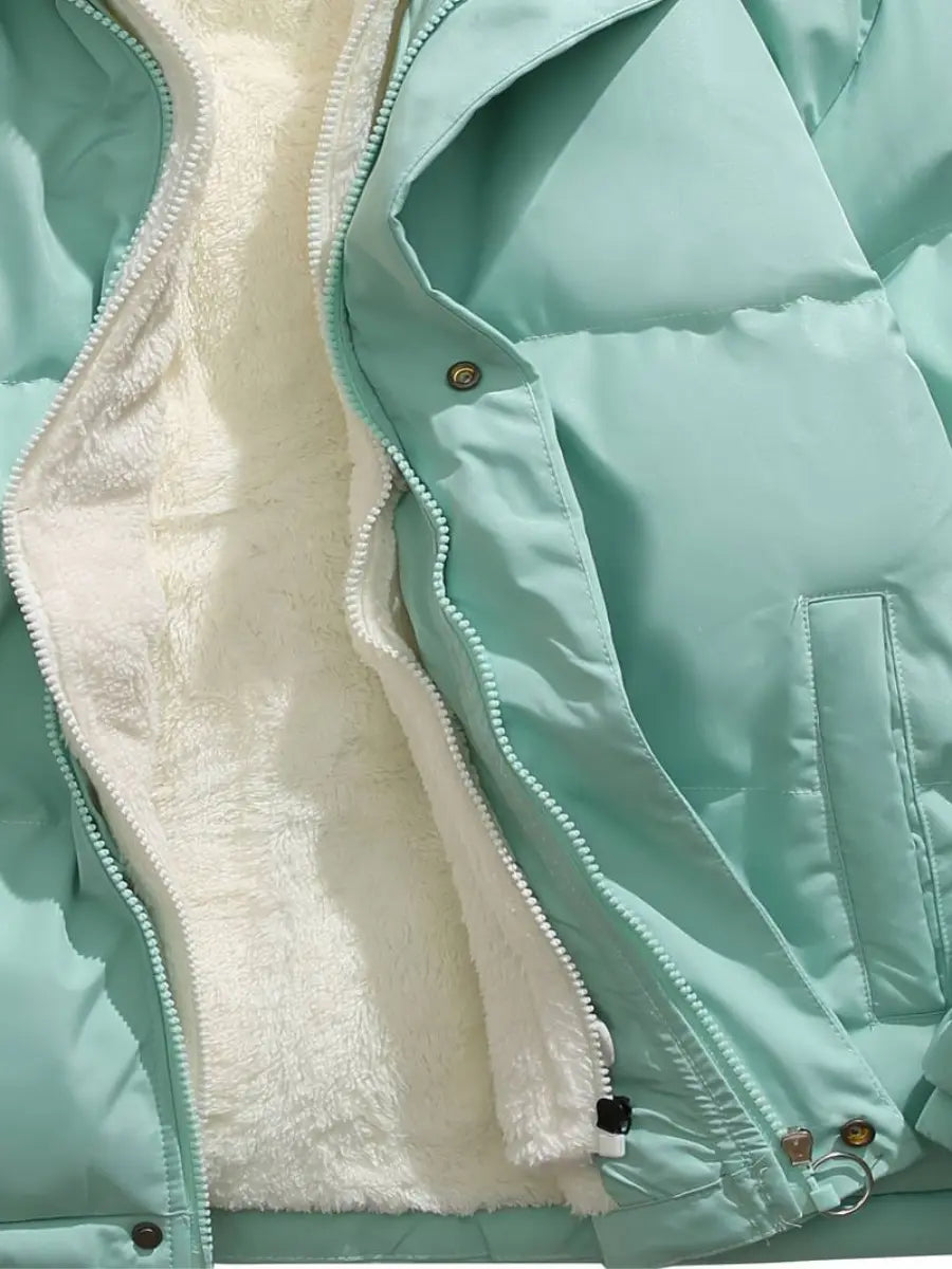 Damen Winterjacke Gefüttert Mit Kapuze Wärmeschutz