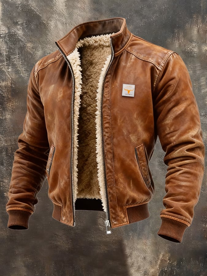 Thermische Lederjacke Herren Ledermantel