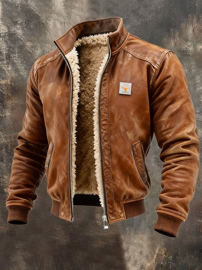 Thermische Lederjacke Herren Ledermantel