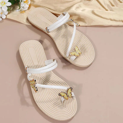 Norvielle Damen Sandalen Schmetterlingsmuster