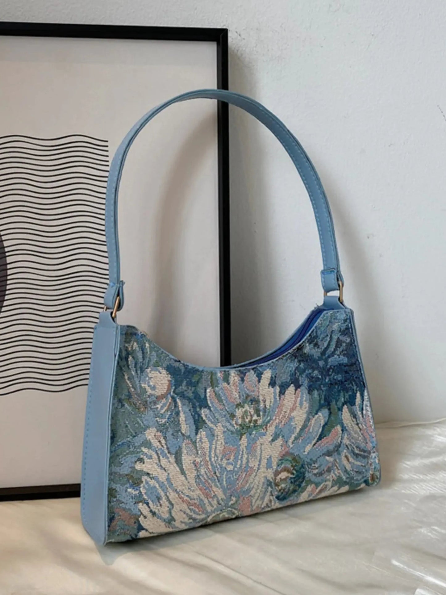 Philine Damen Schultertasche Blumenmuster Tapisserie