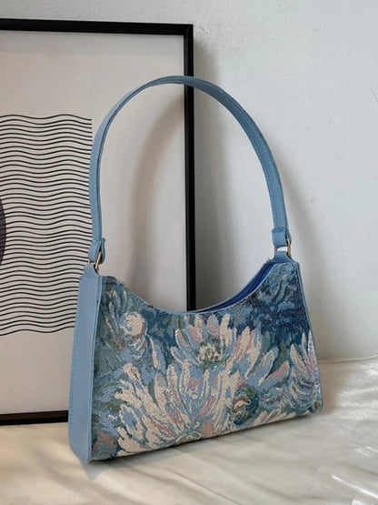 Philine Damen Schultertasche Blumenmuster Tapisserie