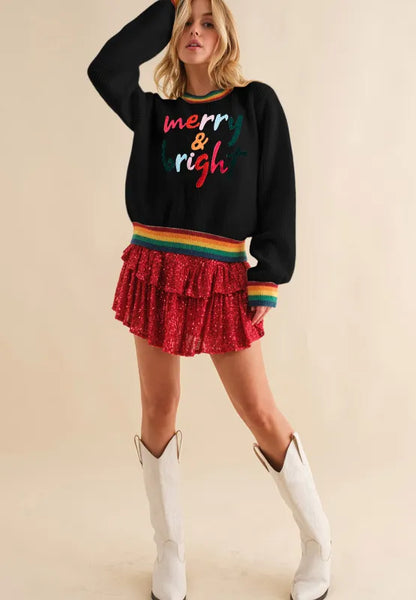 Weihnachtspullover Bunt Regenbogenfarben