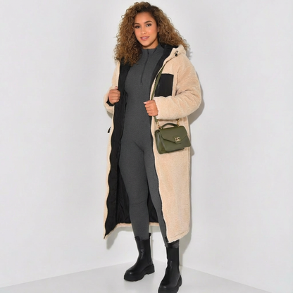 Damen Wendjacke Teddyfutter Lang