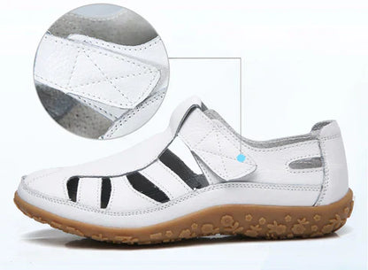 Norvielle Damen Sandalen Zeitlos Leder