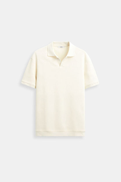 Herren Poloshirt Beige Elegant Zeitlos