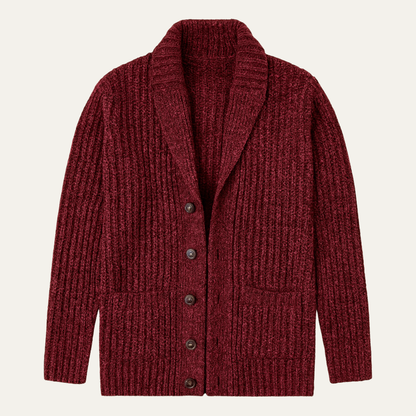 Herren Strickcardigan Reverskragen Warm Beige - Norvielle