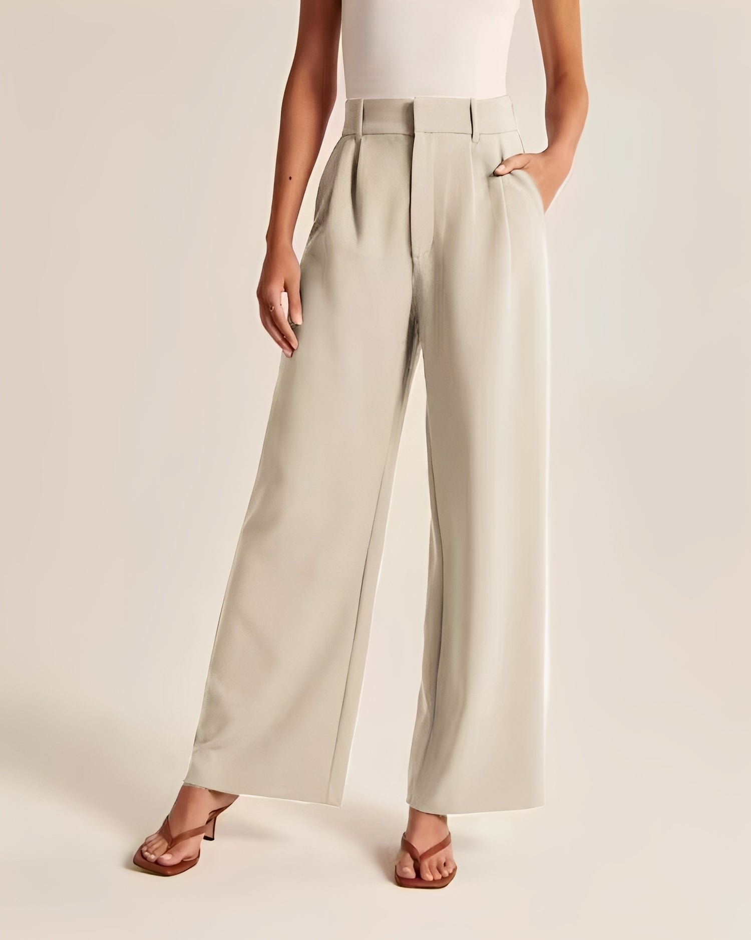 Damenhose Weites Bein Elegantes Design Schwarz - Norvielle