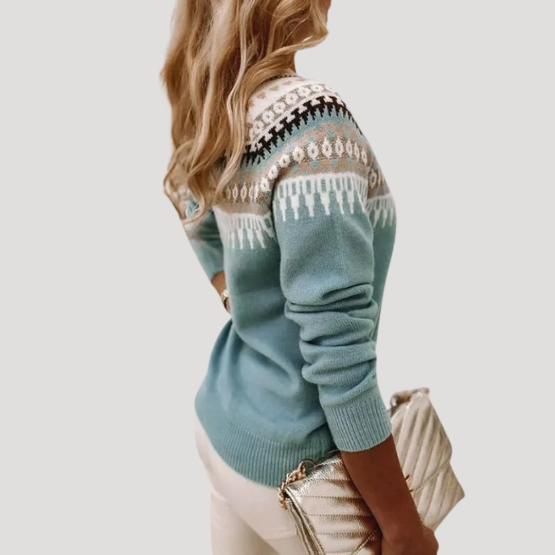 Damen Fair-Isle-Strickpullover Frühling