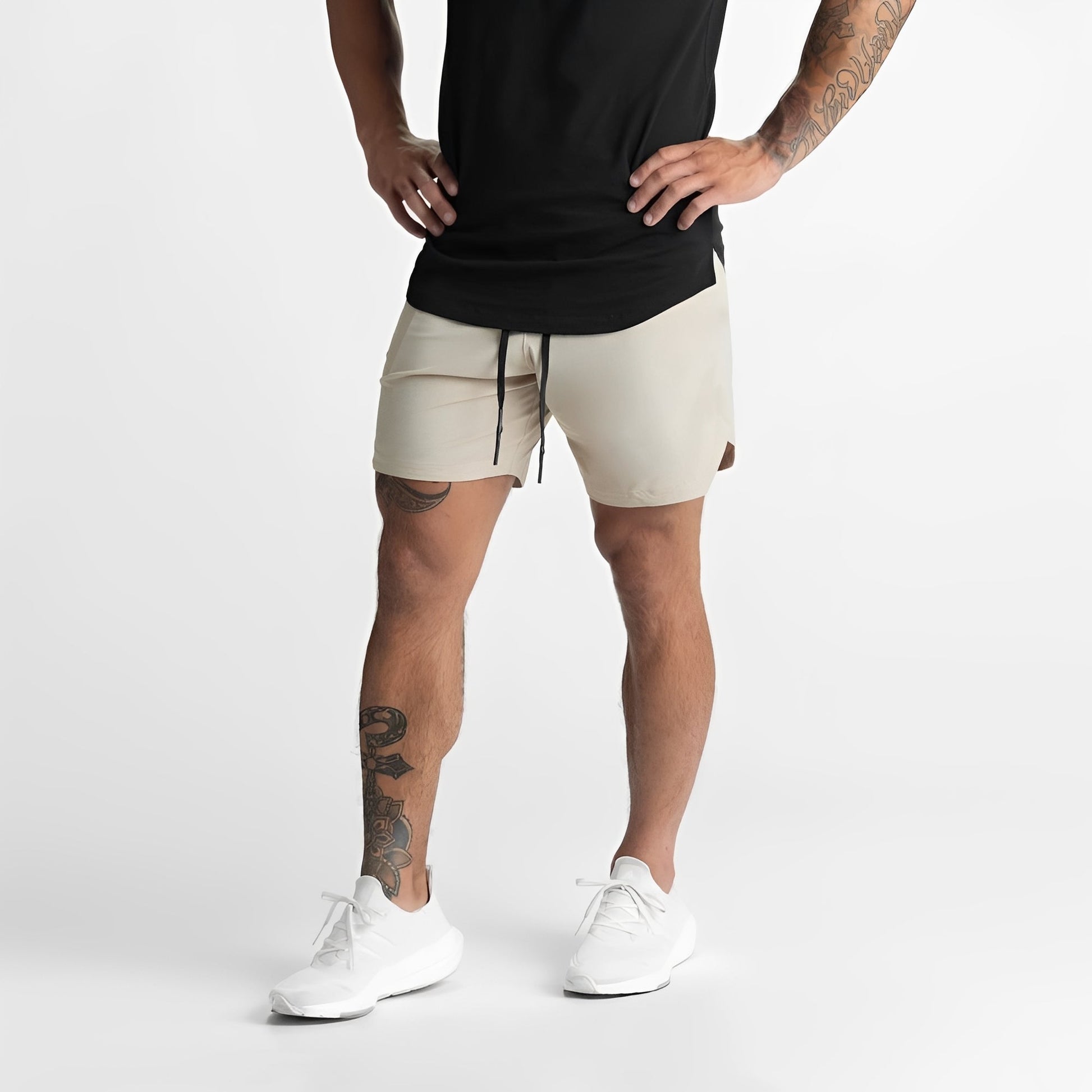 Herren Sportshorts Schnelltrocknend Atmungsaktiv Schwarz - Norvielle