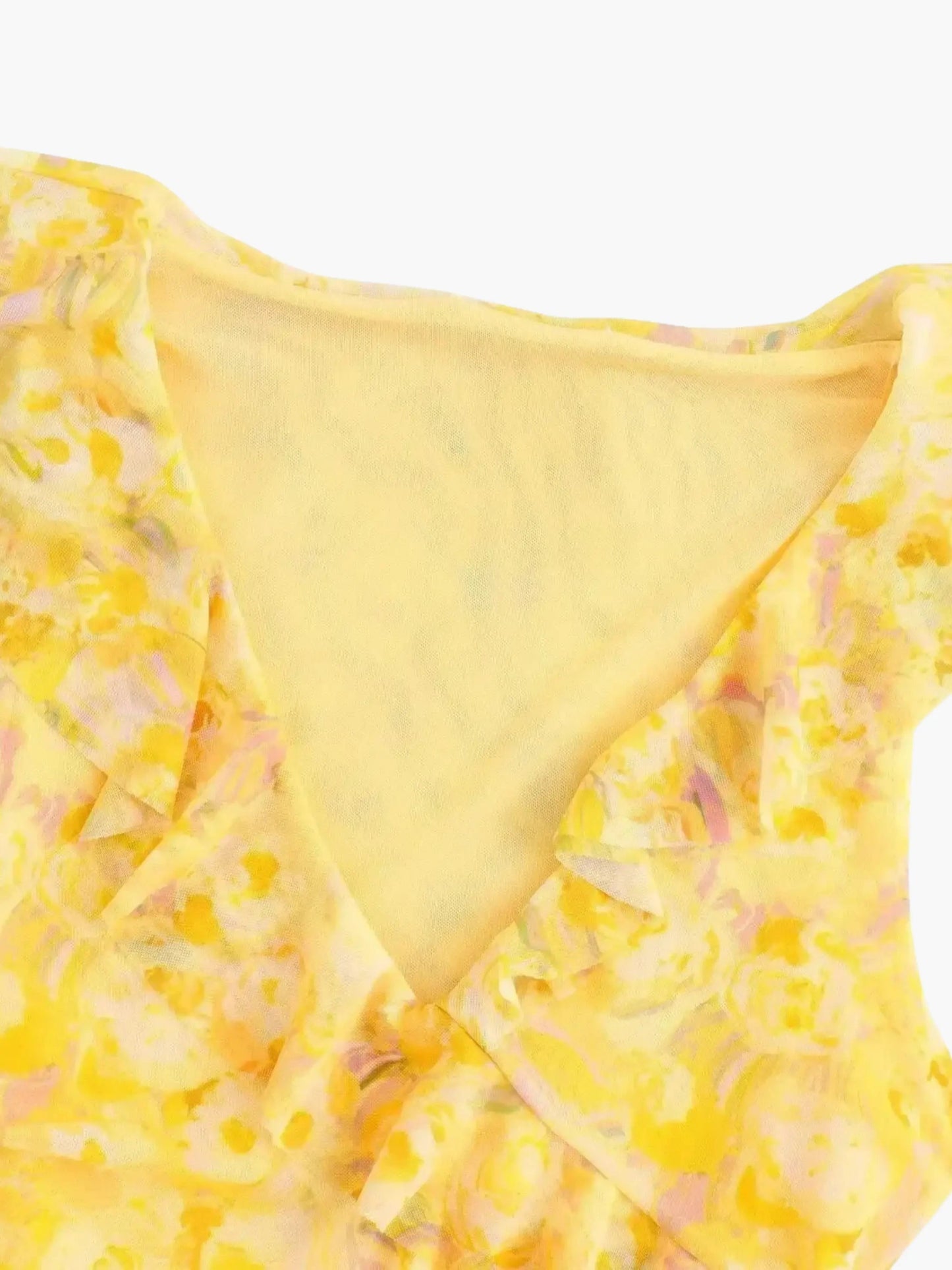 Damen Minikleid mit Rüschendetails Blumenmuster