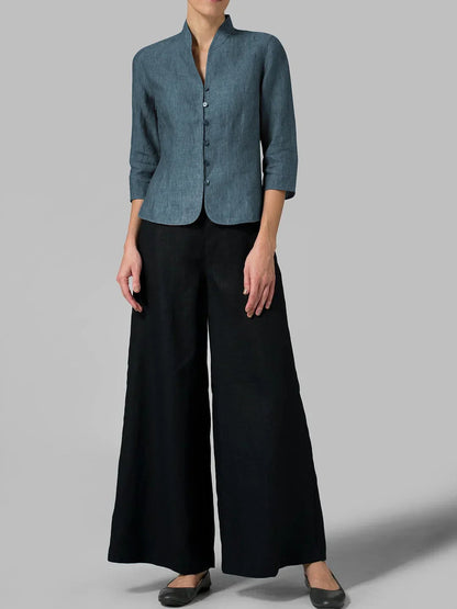 Damen Bluse Hochkragen Qualität