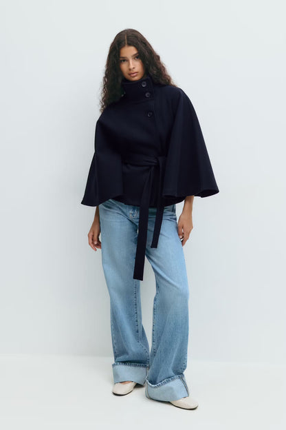 Damen Jacke Gürtel Weite Silhouette Modern
