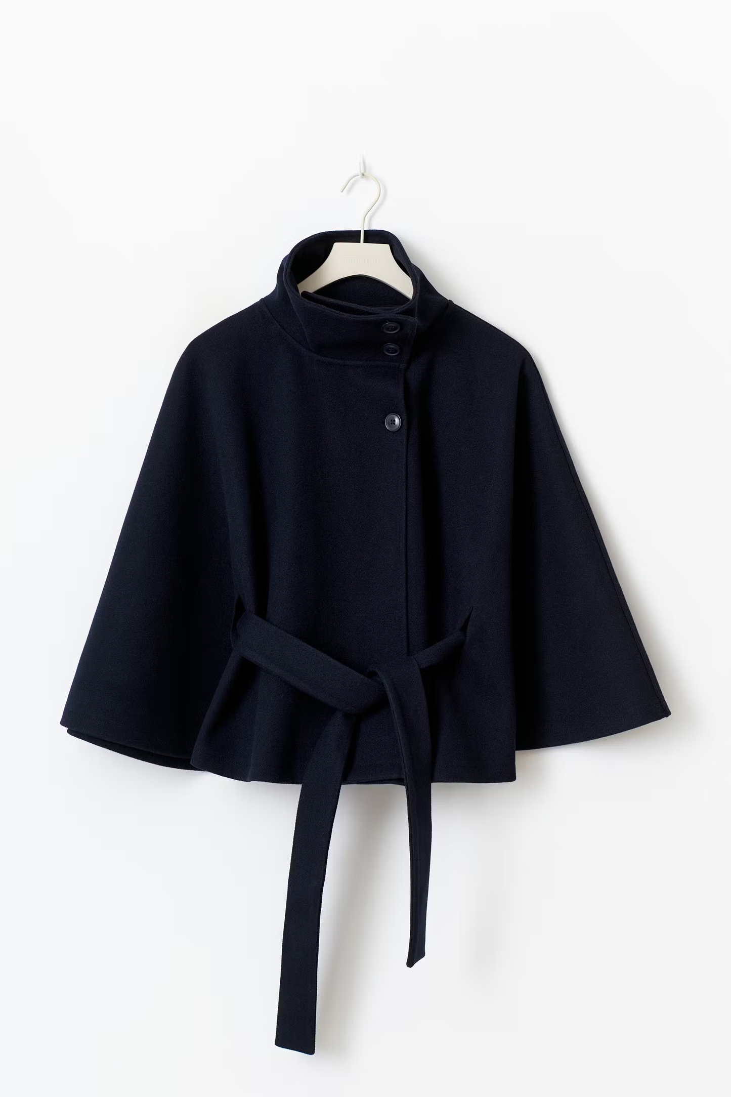 Damen Cape-Mantel mit Gürtel Eleganter Kragen