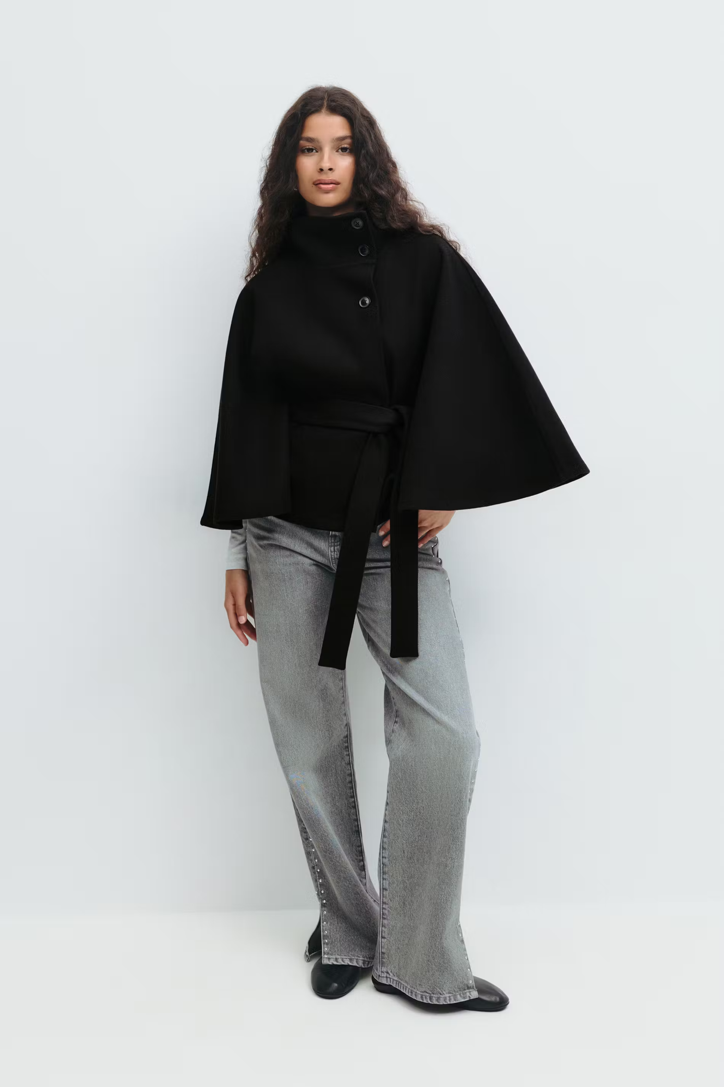 Damen Jacke Gürtel Weite Silhouette Modern