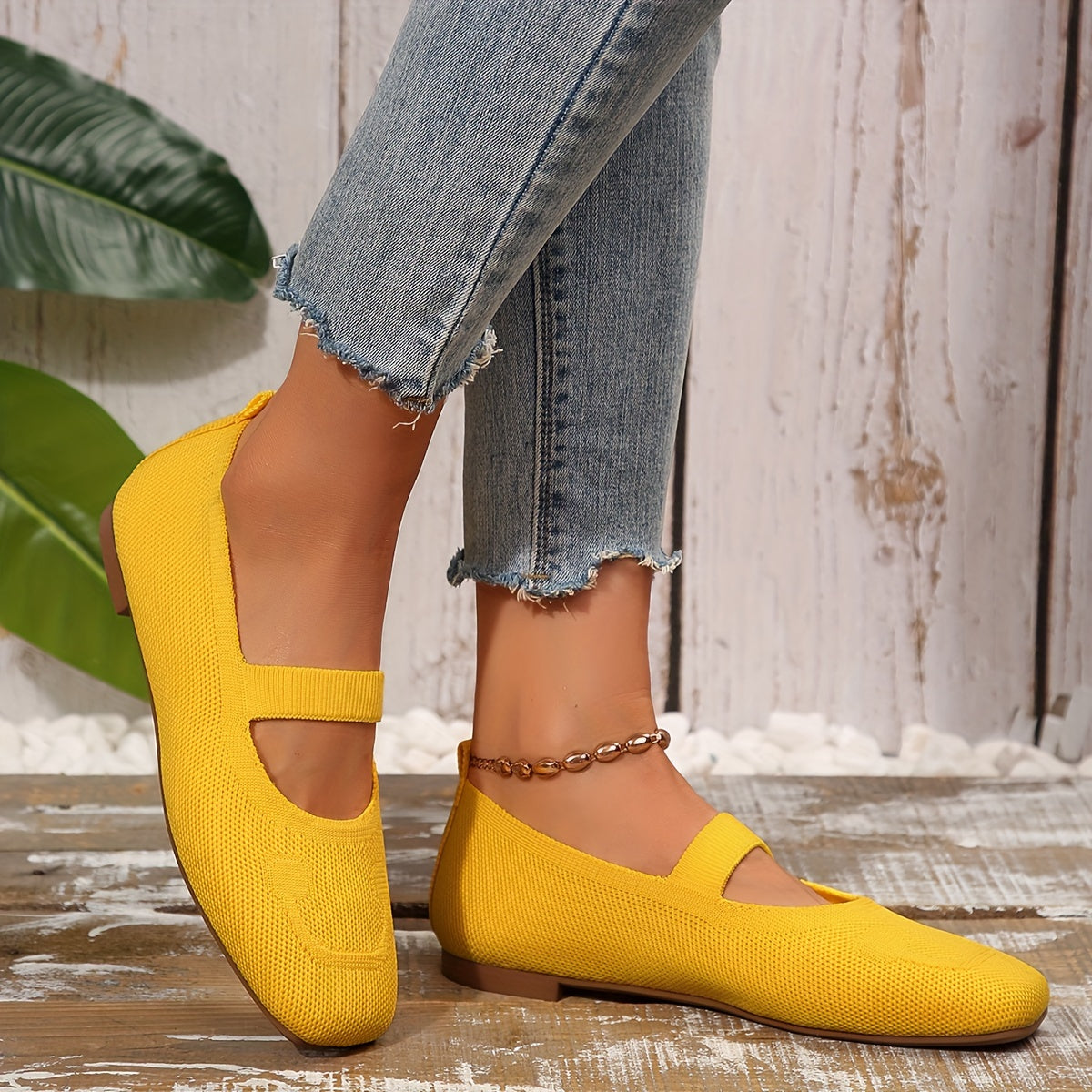 Norvielle Damen Ballerinas Einfarbig Schnürbar