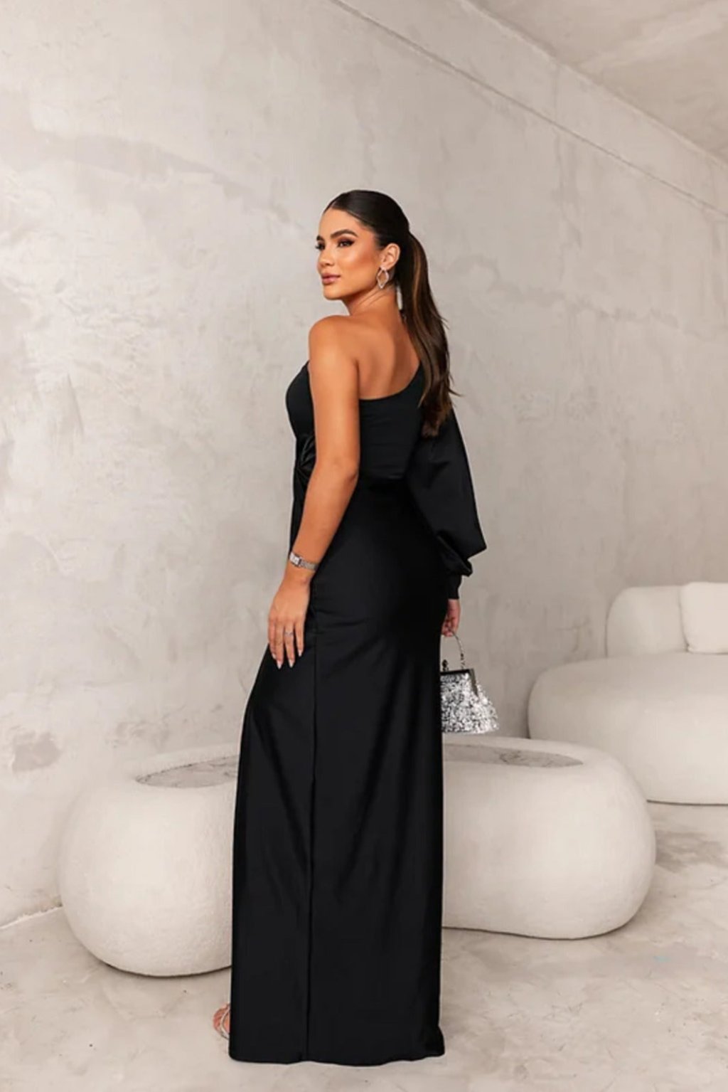 Damen Abendkleid Einer Schulter Raffung - Norvielle