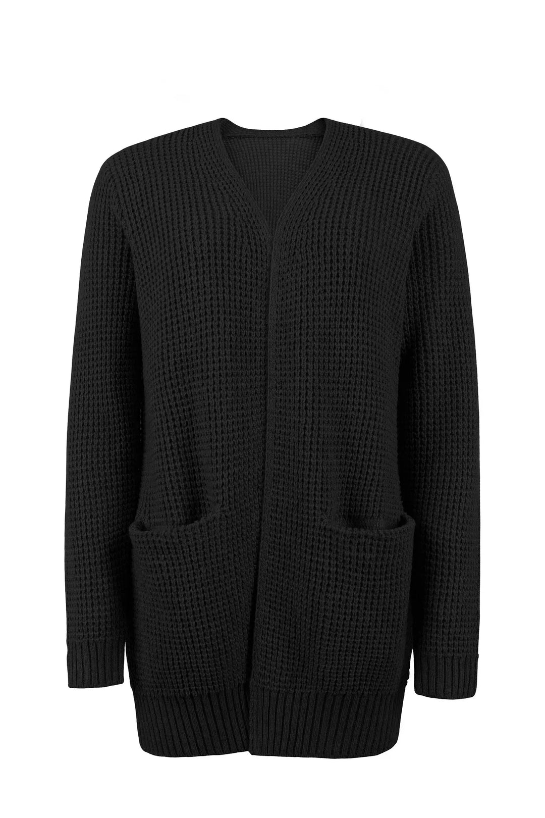 Damen Strickjacke Lang Verlängert Winterstruktur