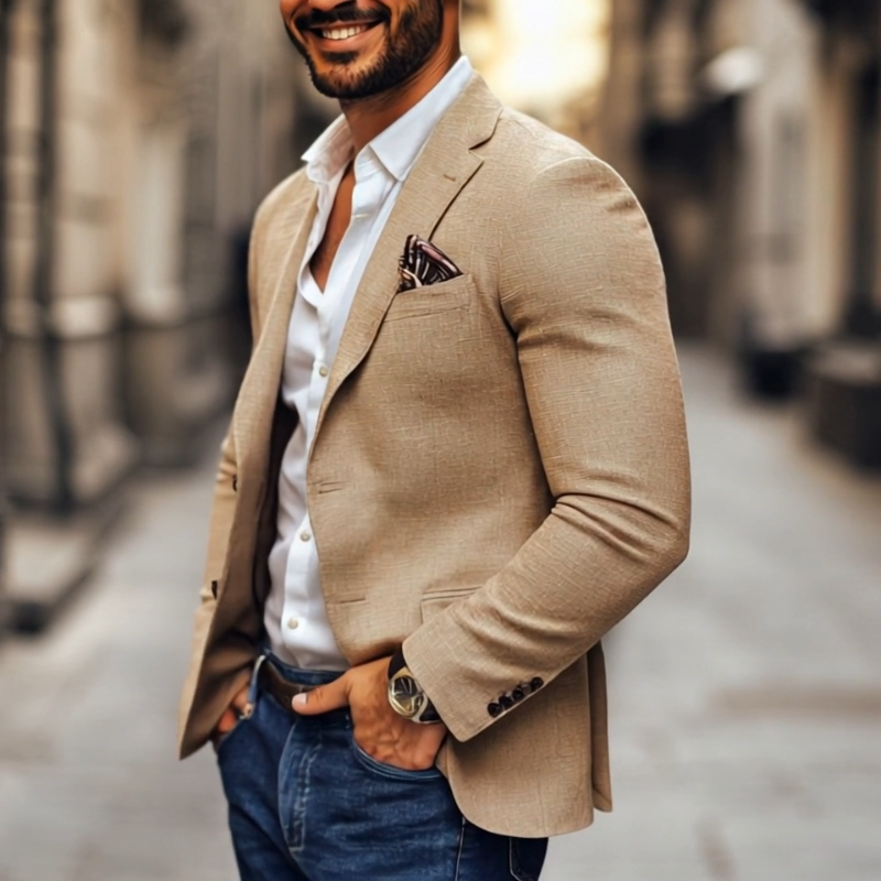 Herren Blazer Klassischer Schnitt 2 Knöpfe