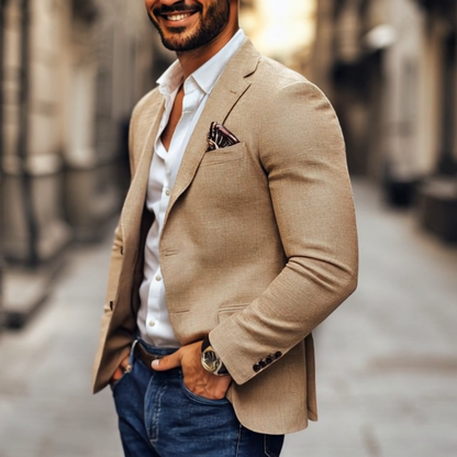 Herren Blazer Klassischer Schnitt 2 Knöpfe
