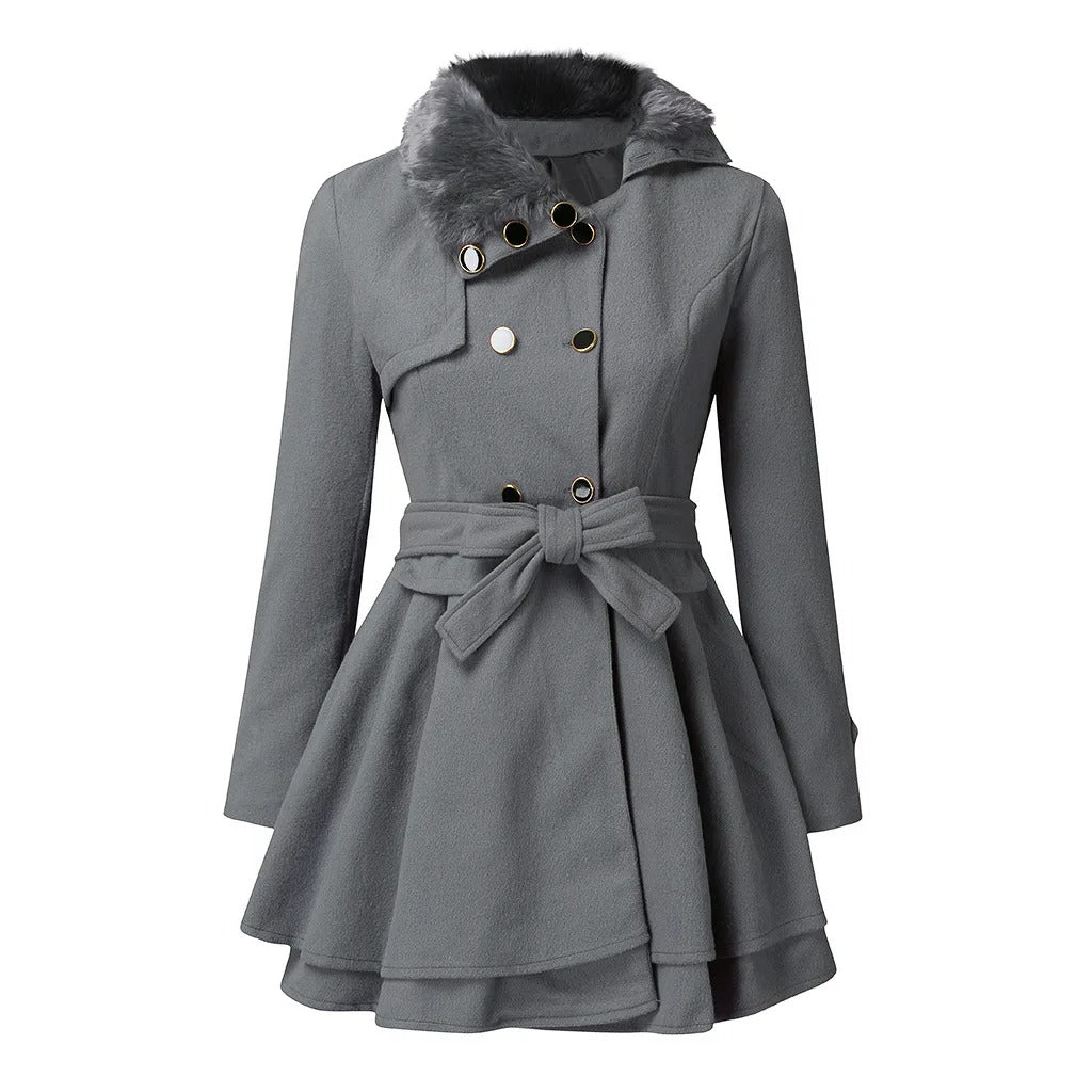 Yena Damen Trenchcoat Veganer Pelz - Norvielle