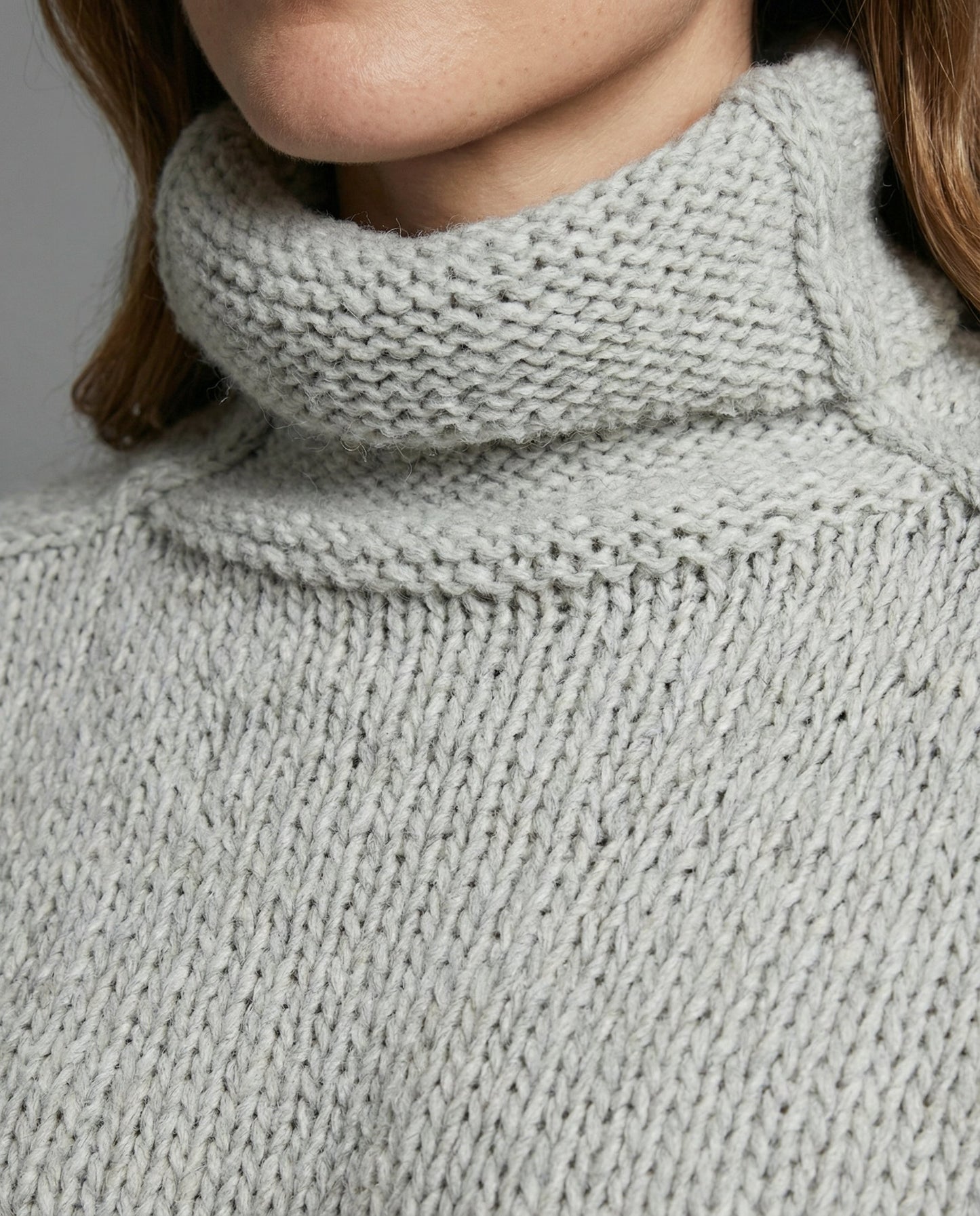 Langer Damen Strickpullover Weich Beige