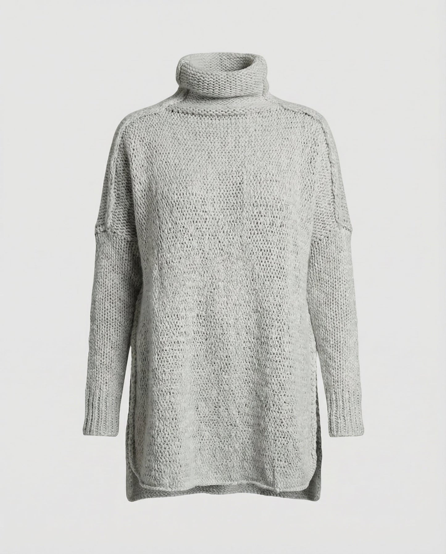 Norvielle Damen Strickpullover Lang Kuschelig Beige
