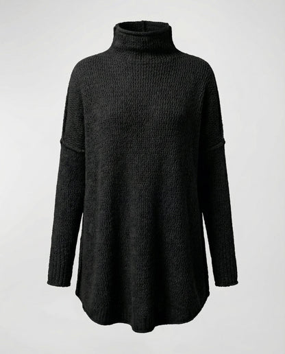 Norvielle Damen Strickpullover Lang Kuschelig Beige