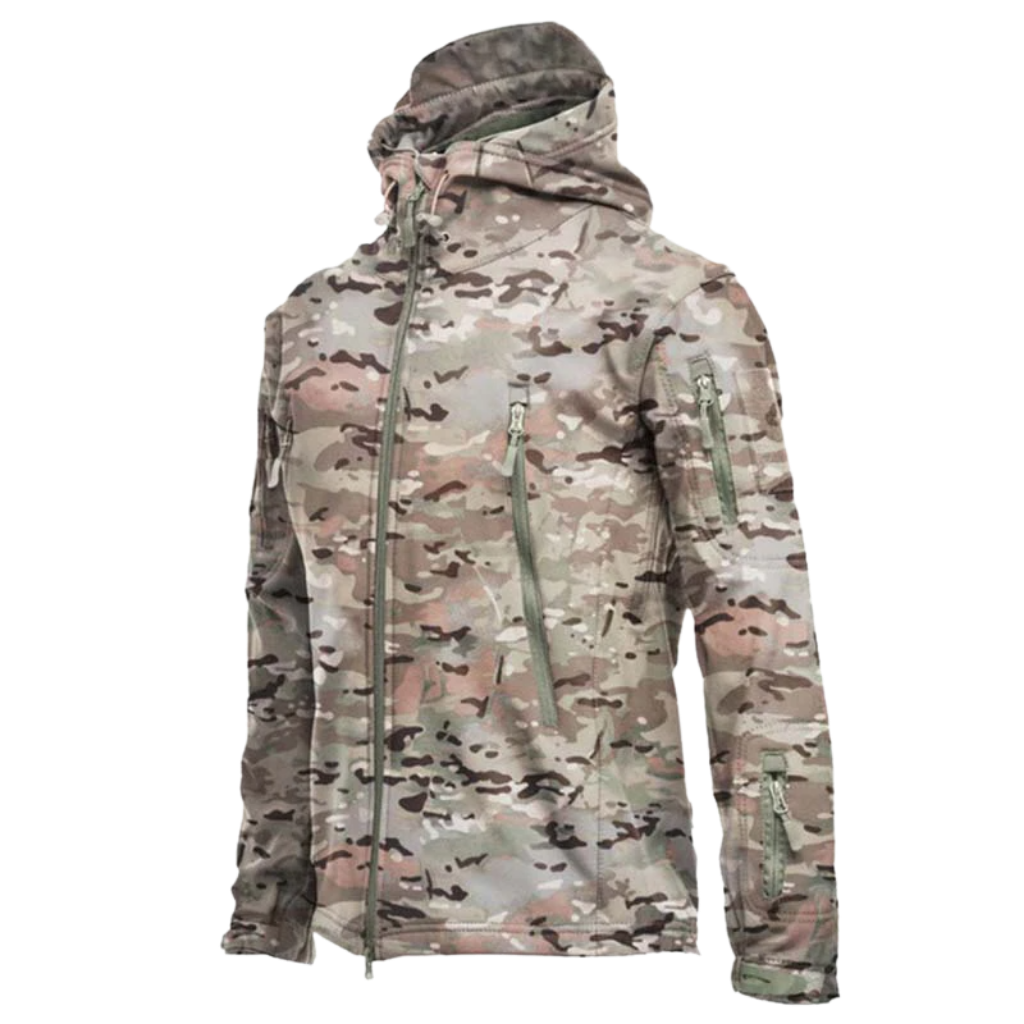 Taktisches Kampfjacket Militärstil Camo wird zu:
Taktisches
