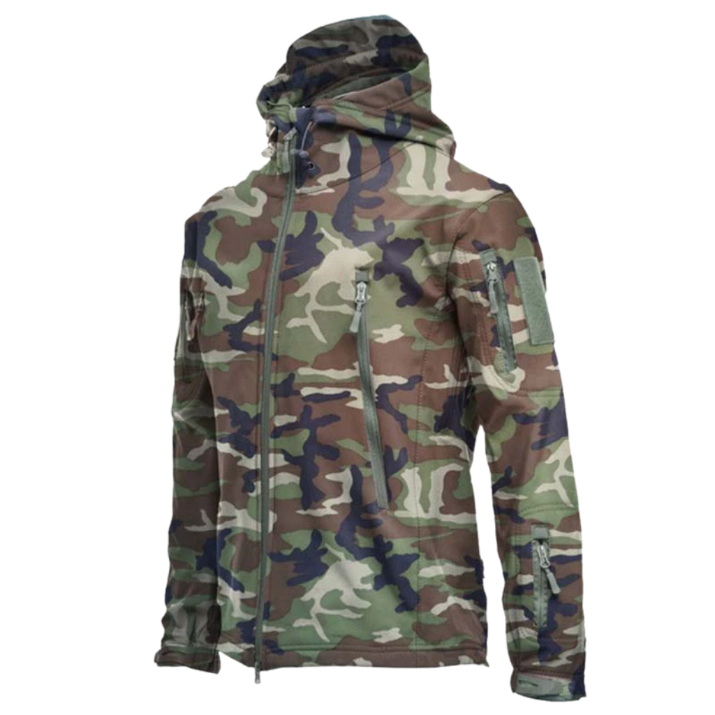 Taktisches Kampfjacket Militärstil Camo wird zu:
Taktisches