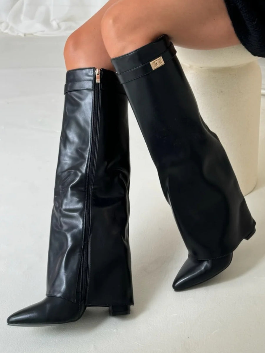 Damen Boots Feines Leder