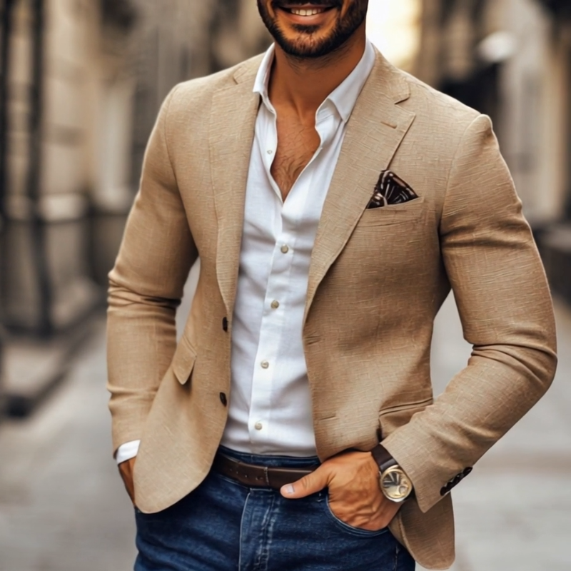 Herren Blazer Klassischer Schnitt 2 Knöpfe