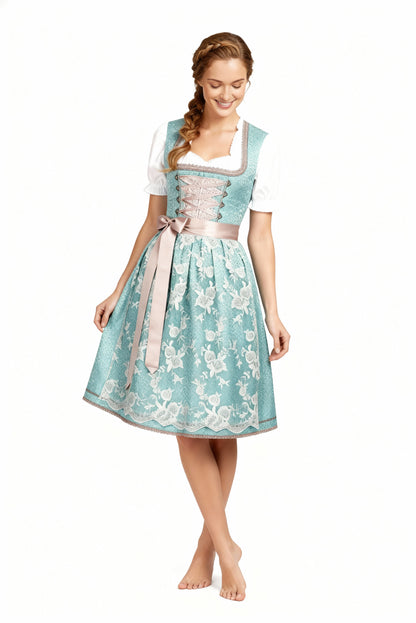 Damen Dirndl Traditionell mit Schürze für Oktoberfest