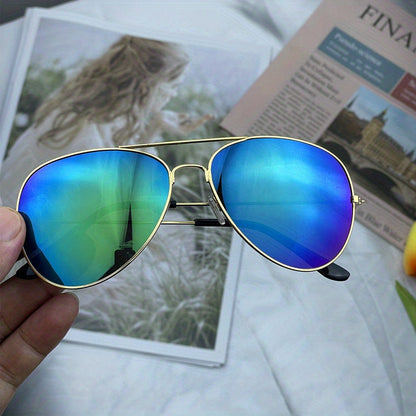 Damen Aviator Sonnenbrille Goldener Rahmen