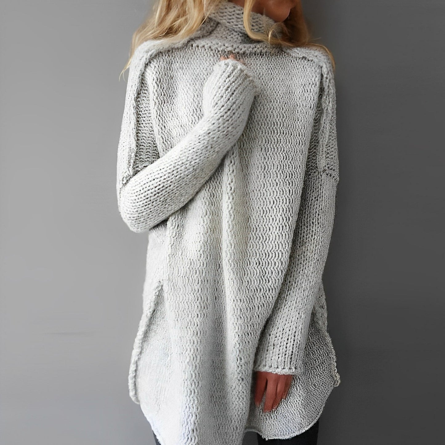 Norvielle Damen Strickpullover Lang - Norvielle