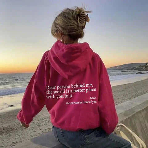 Damen Oversize Hoodie Bedruckt Bequem