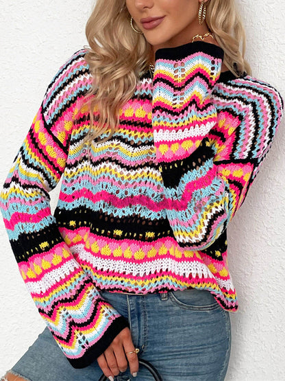 Wochenendpullover Lang Damen Baumwolle Beige