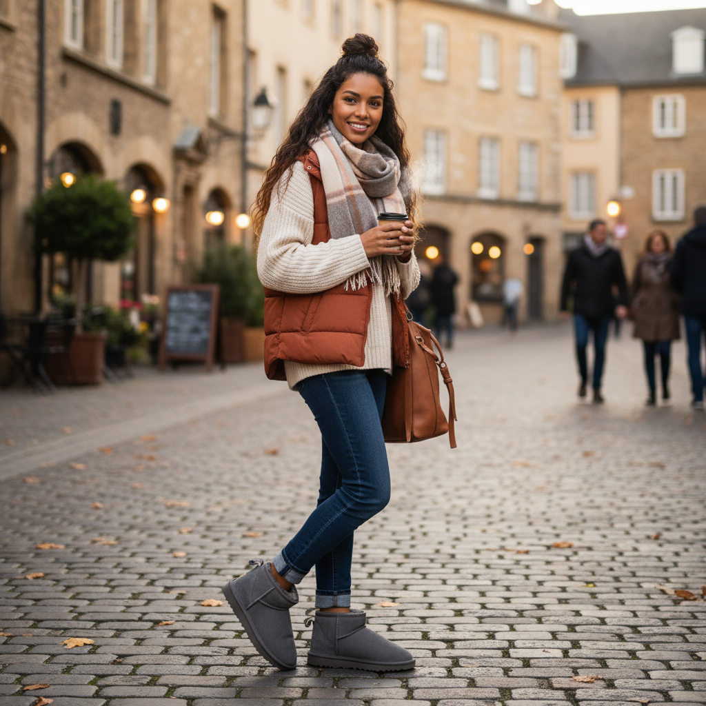 Damen Winterboots Gefüttert Woll-Innenfutter