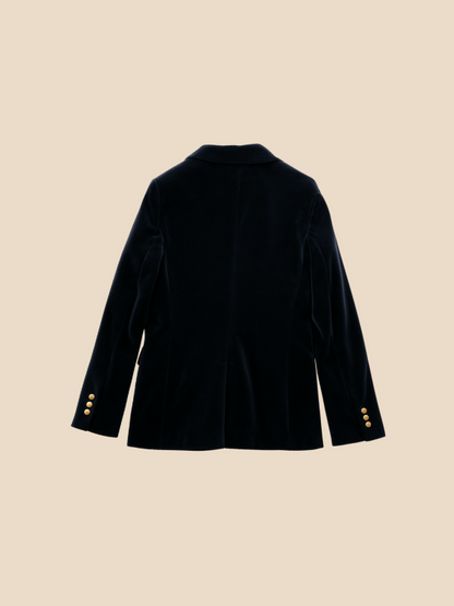 Damen Samt Blazer Reverskragen Elegant