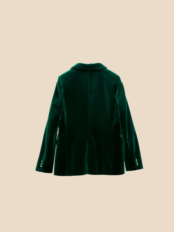 Damen Samt Blazer Reverskragen Elegant