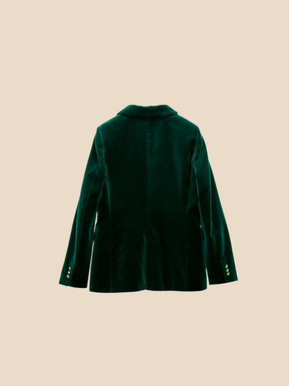 Damen Samt Blazer Reverskragen Elegant
