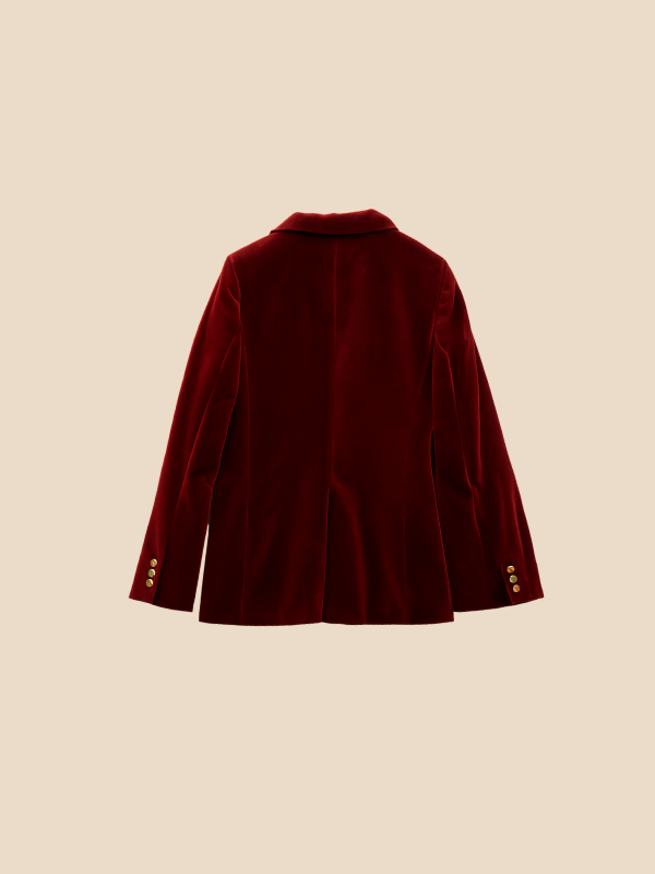 Damen Samt Blazer Reverskragen Elegant