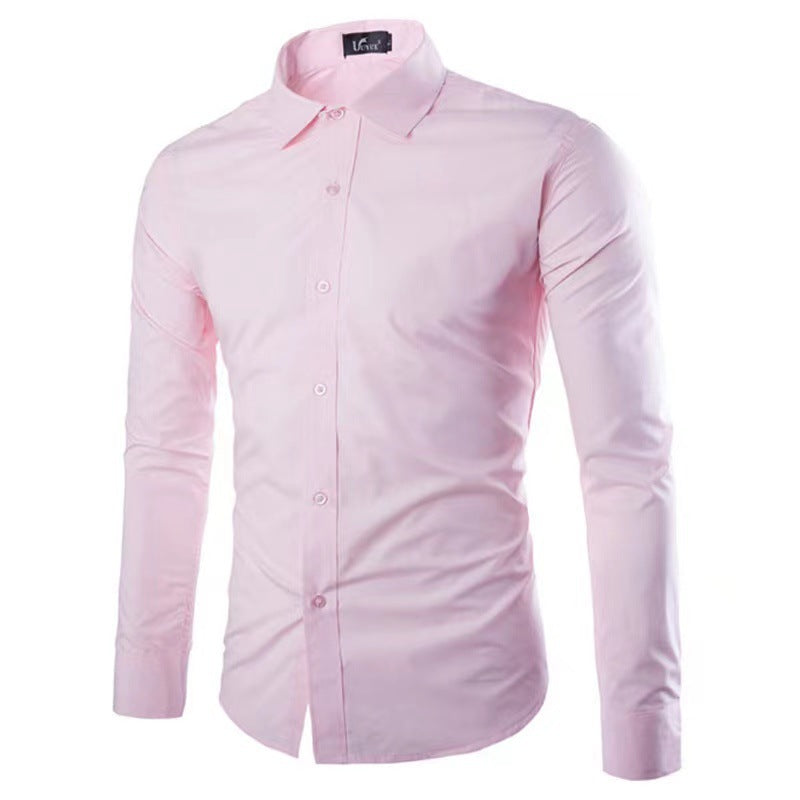 Herren Slim-Fit Hemd Atmungsaktives Bügelfrei