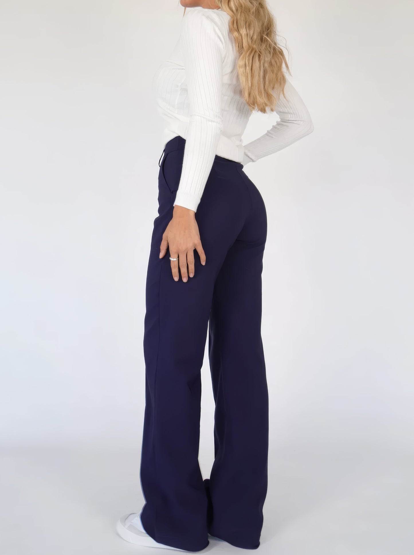 Damenhose Hohe Taille Gerade Beine